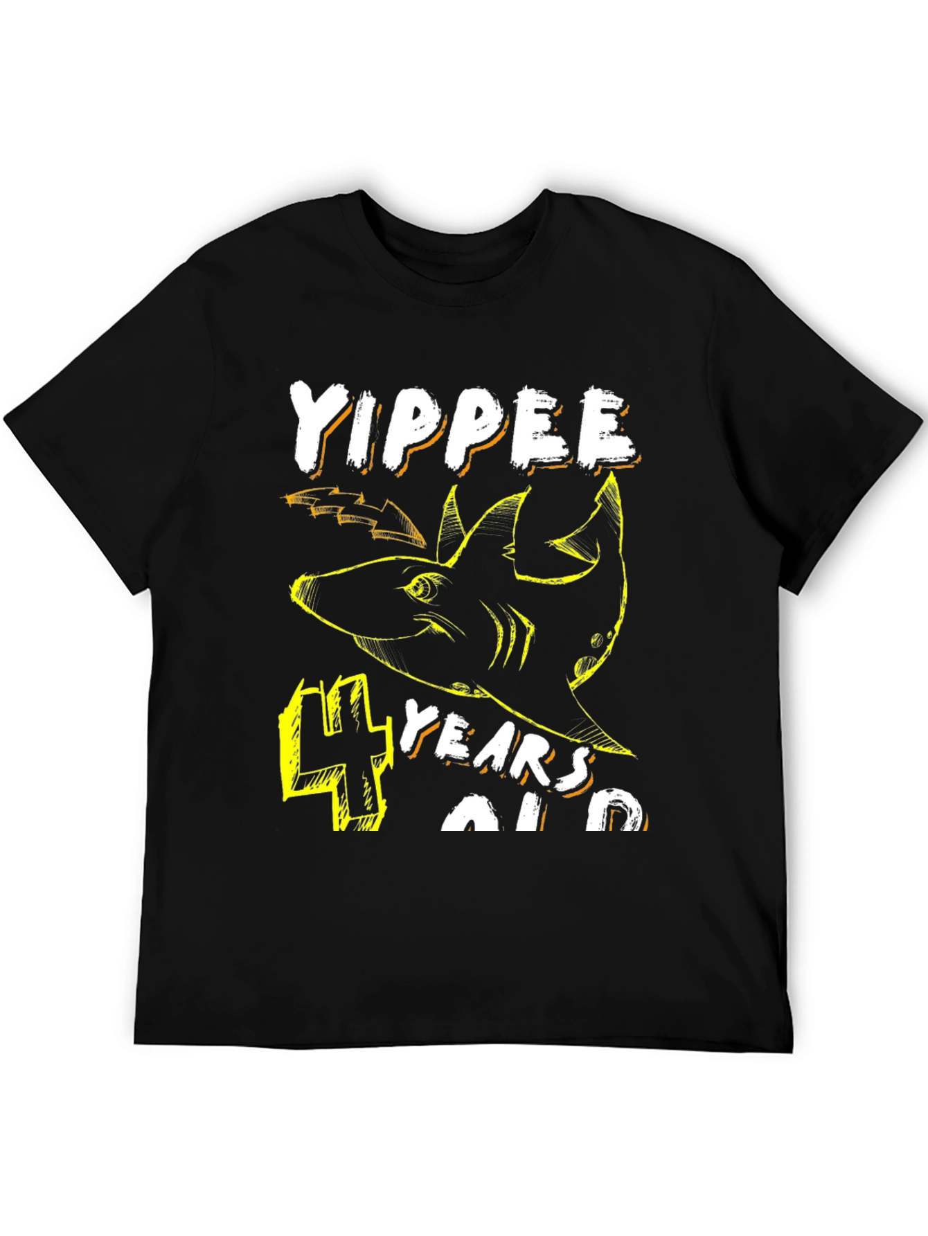 Yippee 4 Years Old Shark Birthday T-Shirt