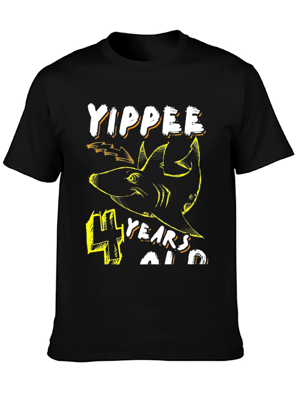 Yippee 4 Years Old Shark Birthday T-Shirt