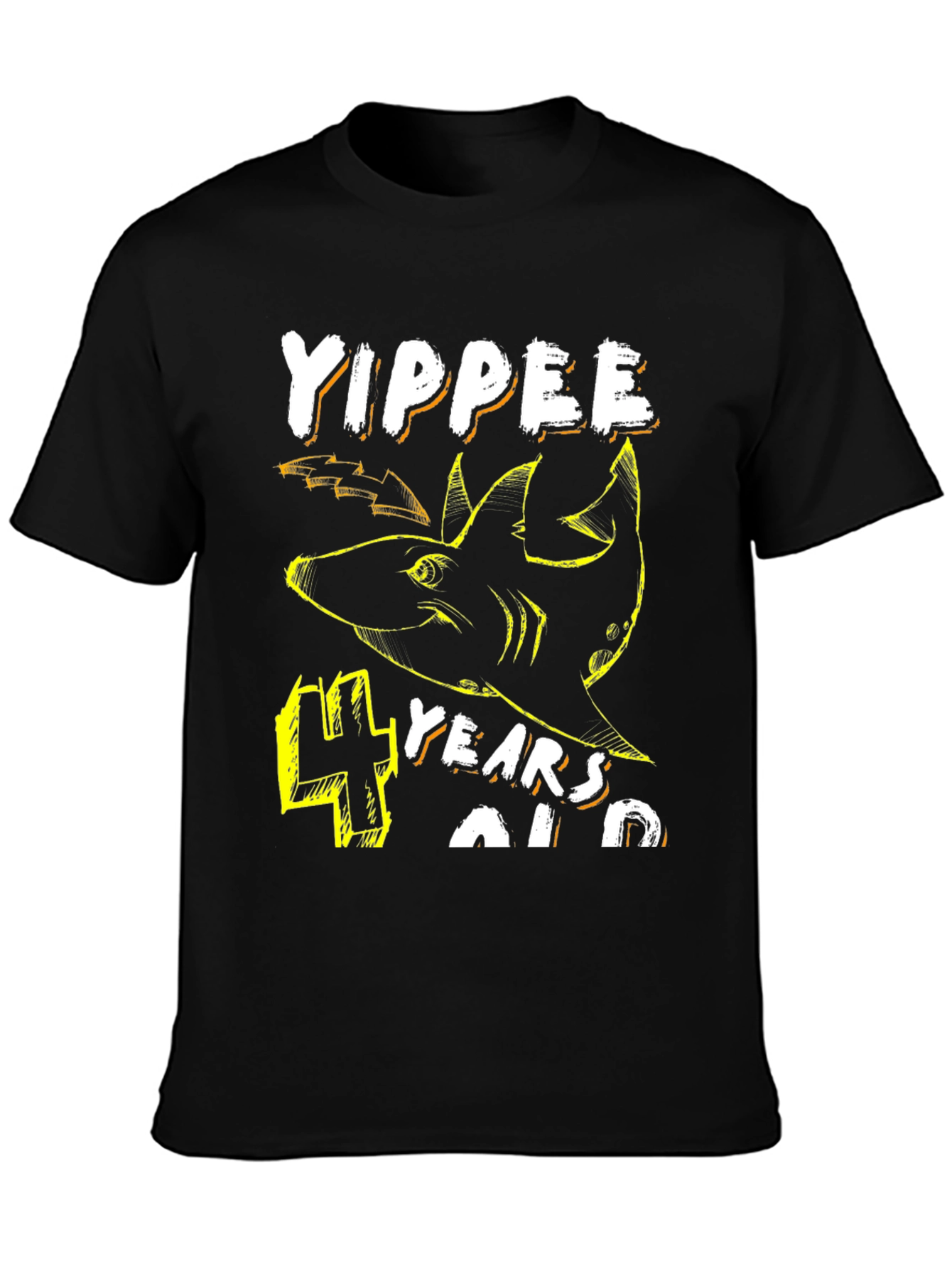 Yippee 4 Years Old Shark Birthday T-Shirt