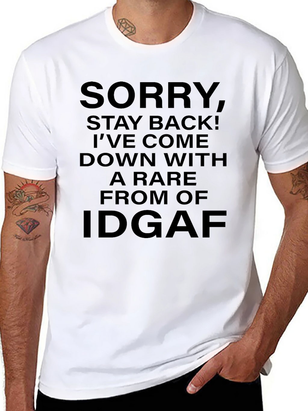 IDGAF Slogan Graphic Tee - Black
