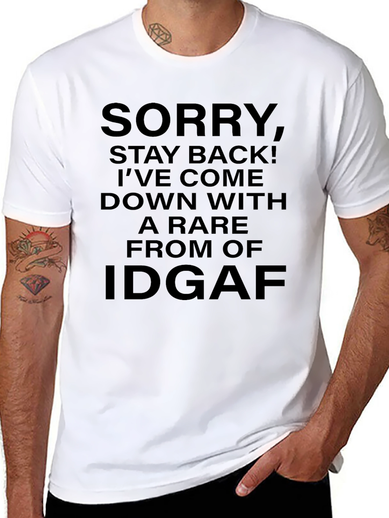 IDGAF Slogan Graphic Tee - Black