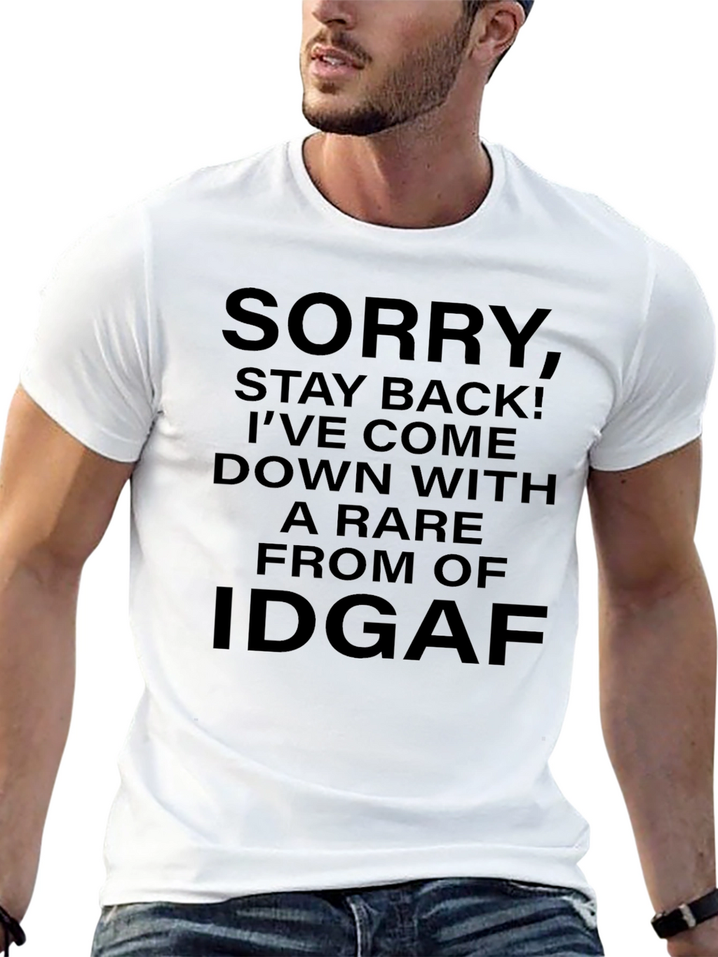 IDGAF Slogan Graphic Tee - Black