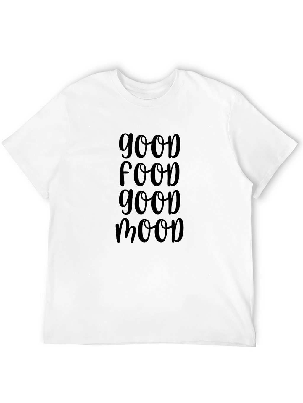 Good Food Good Mood Black Graphic T-Shirt