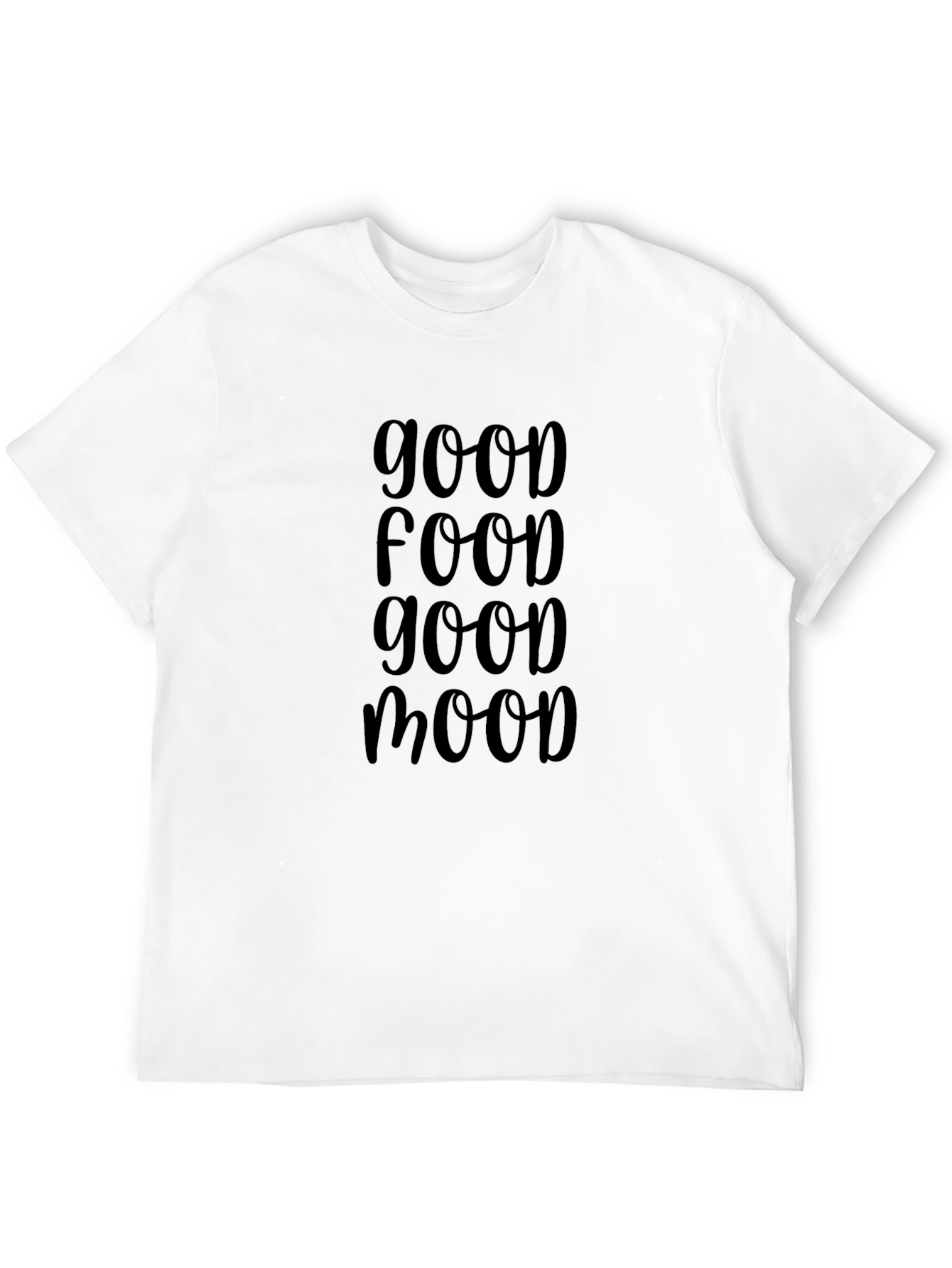 Good Food Good Mood Black Graphic T-Shirt