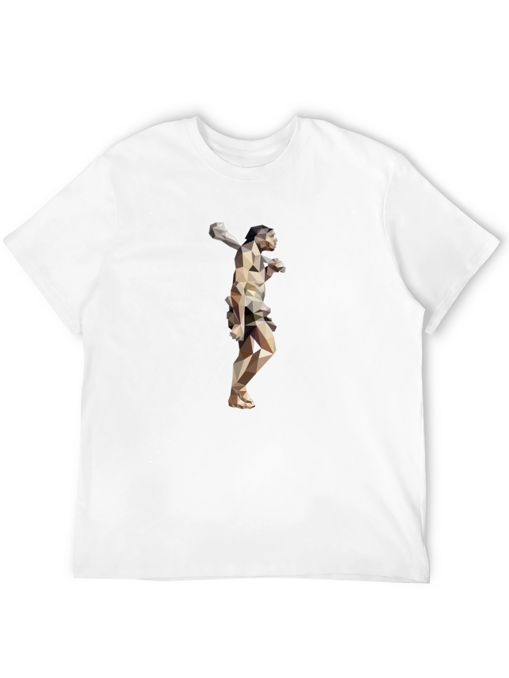 Abstract Low Poly Thrower Graphic Tee - Black