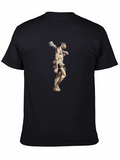 Abstract Low Poly Thrower Graphic Tee - Black