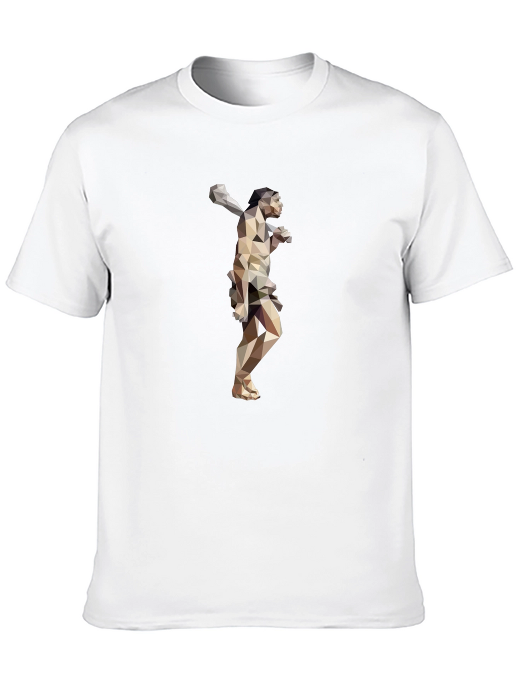 Abstract Low Poly Thrower Graphic Tee - Black