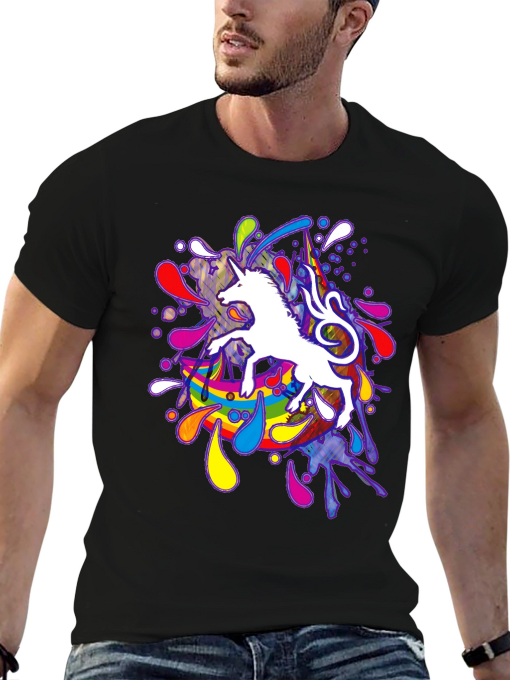 Unicorn Rainbow Splash Graphic Tee