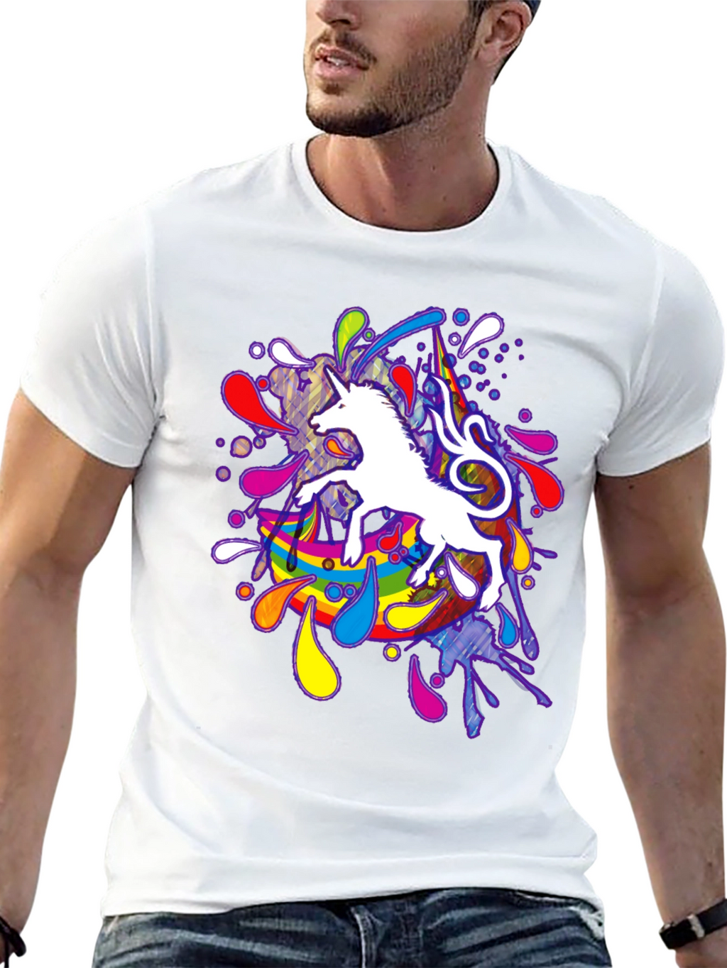 Unicorn Rainbow Splash Graphic Tee