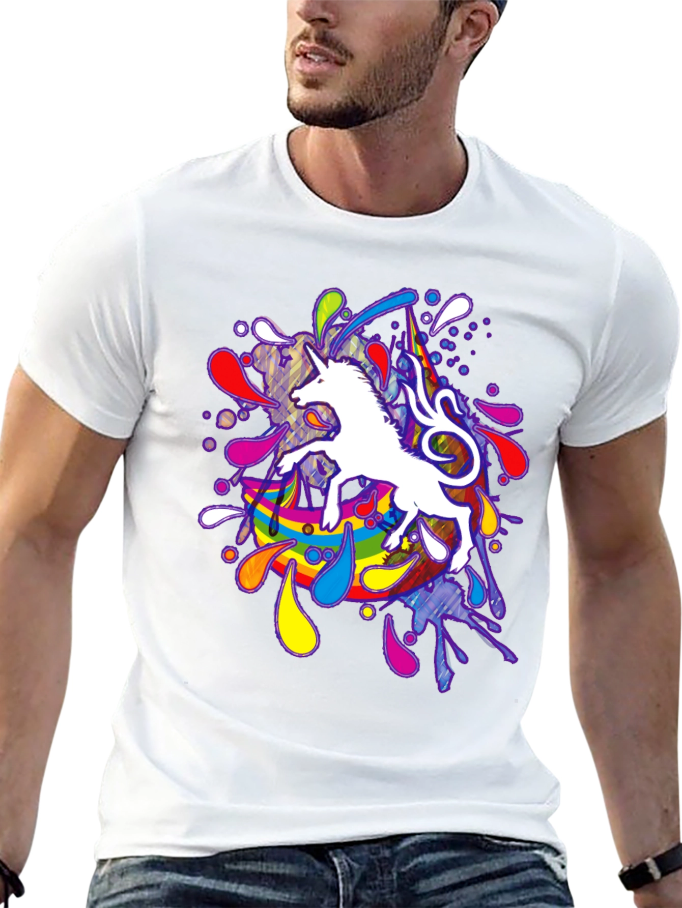 Unicorn Rainbow Splash Graphic Tee