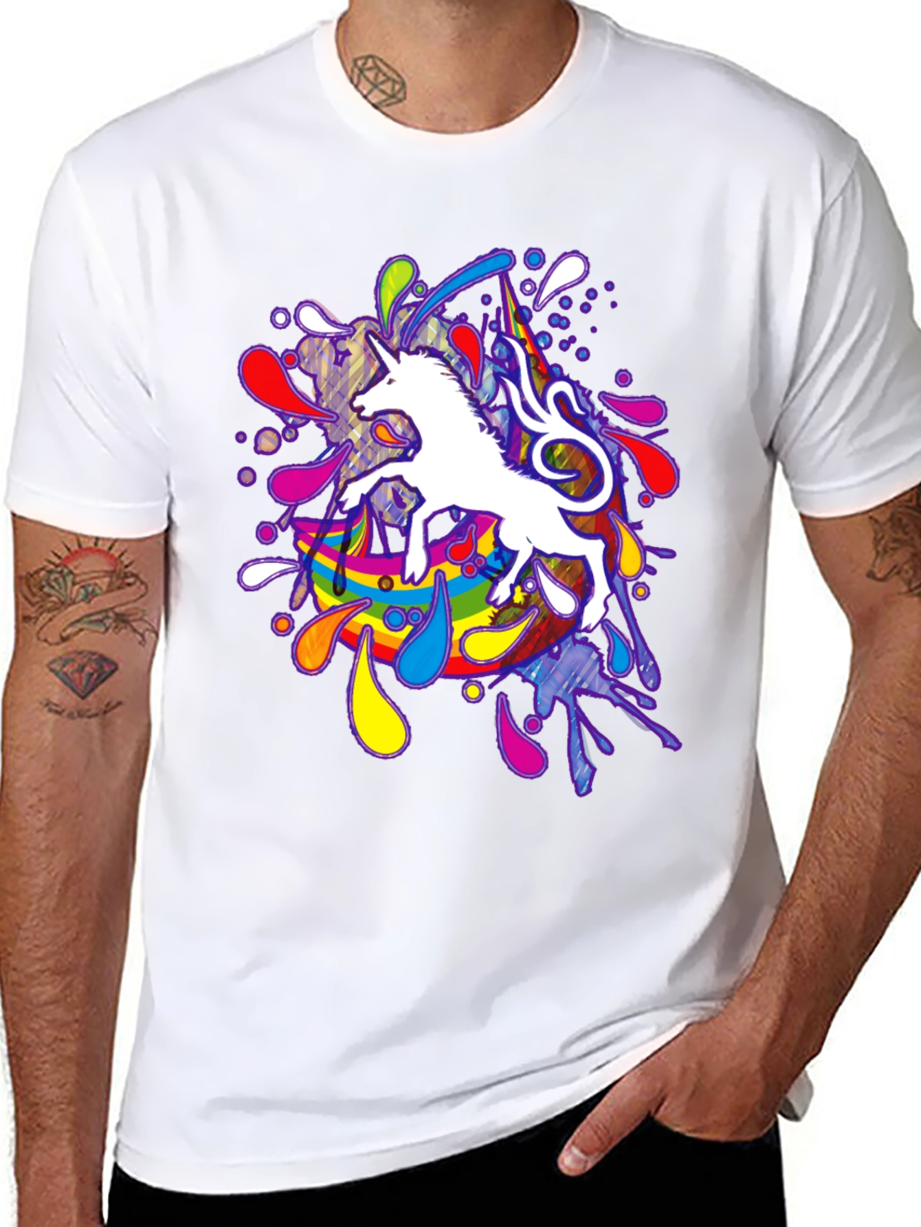 Unicorn Rainbow Splash Graphic Tee