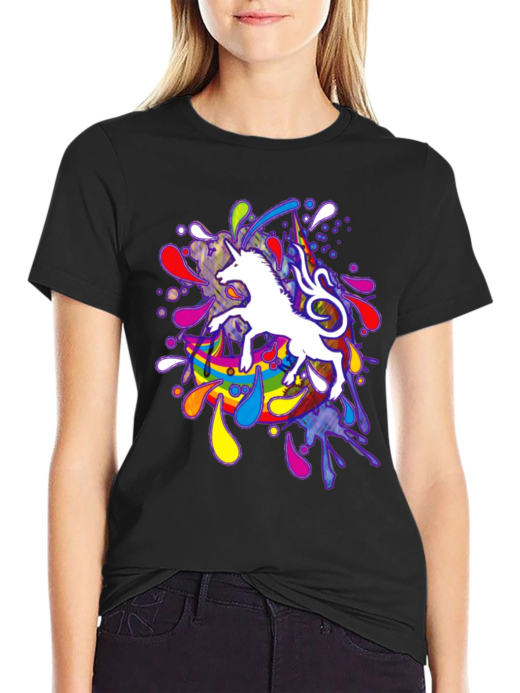Unicorn Rainbow Splash Graphic Tee