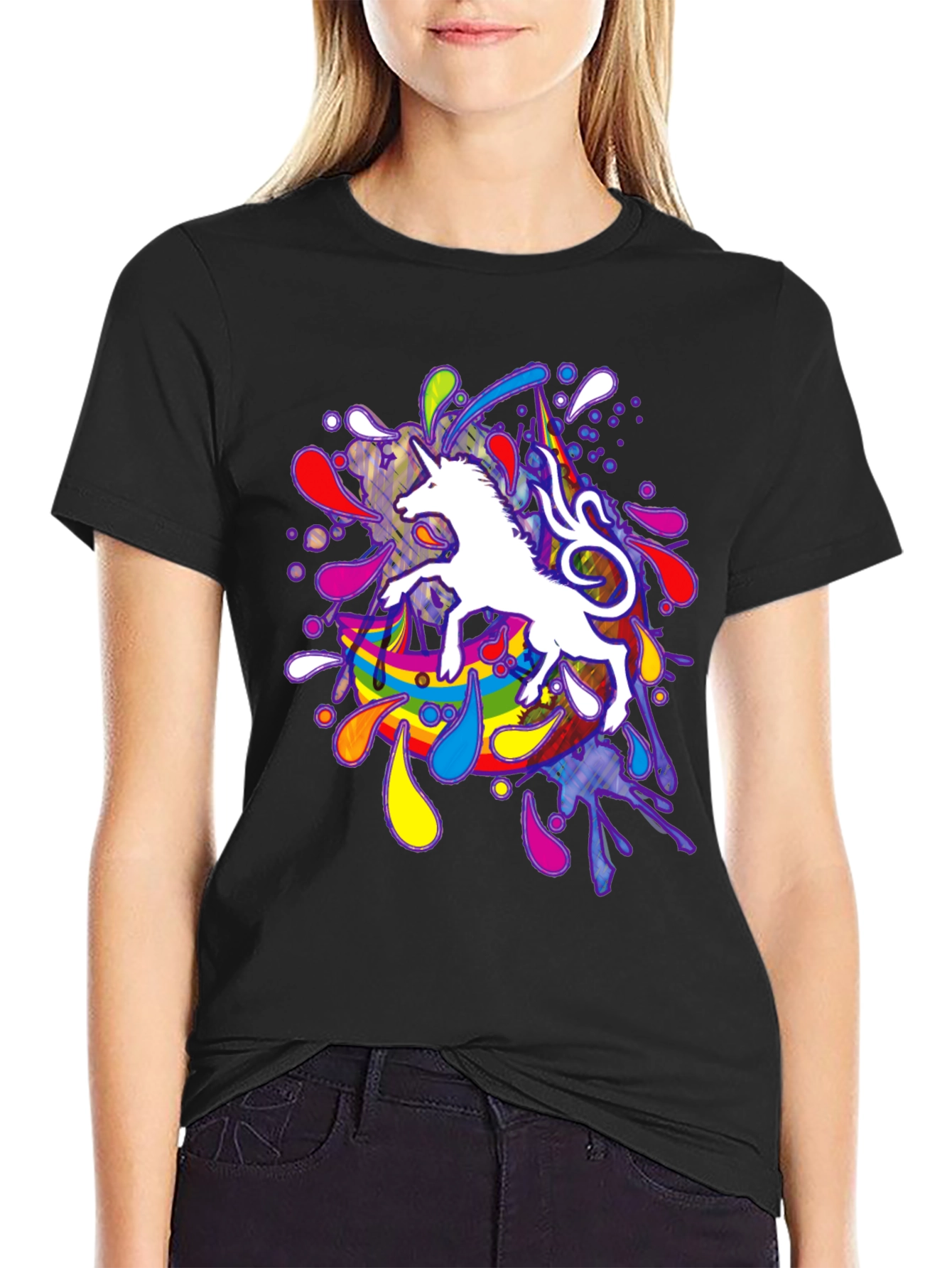 Unicorn Rainbow Splash Graphic Tee