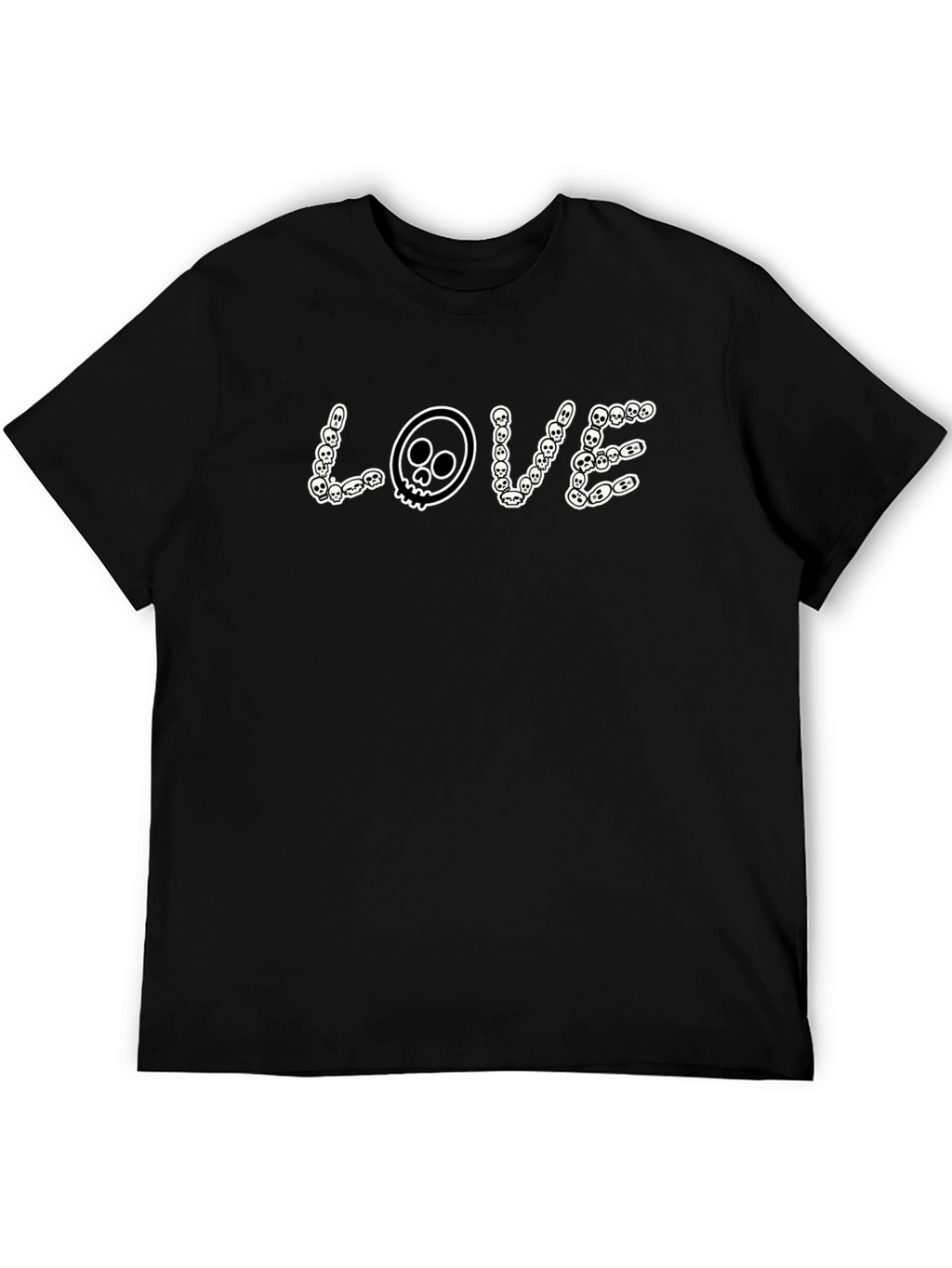 Skull LOVE Graphic Tee - Mens Black T-Shirt