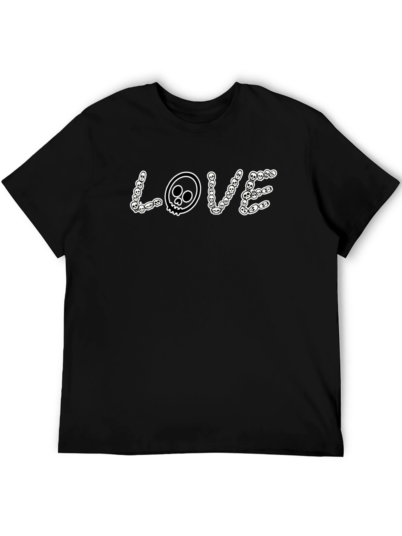 Skull LOVE Graphic Tee - Mens Black T-Shirt