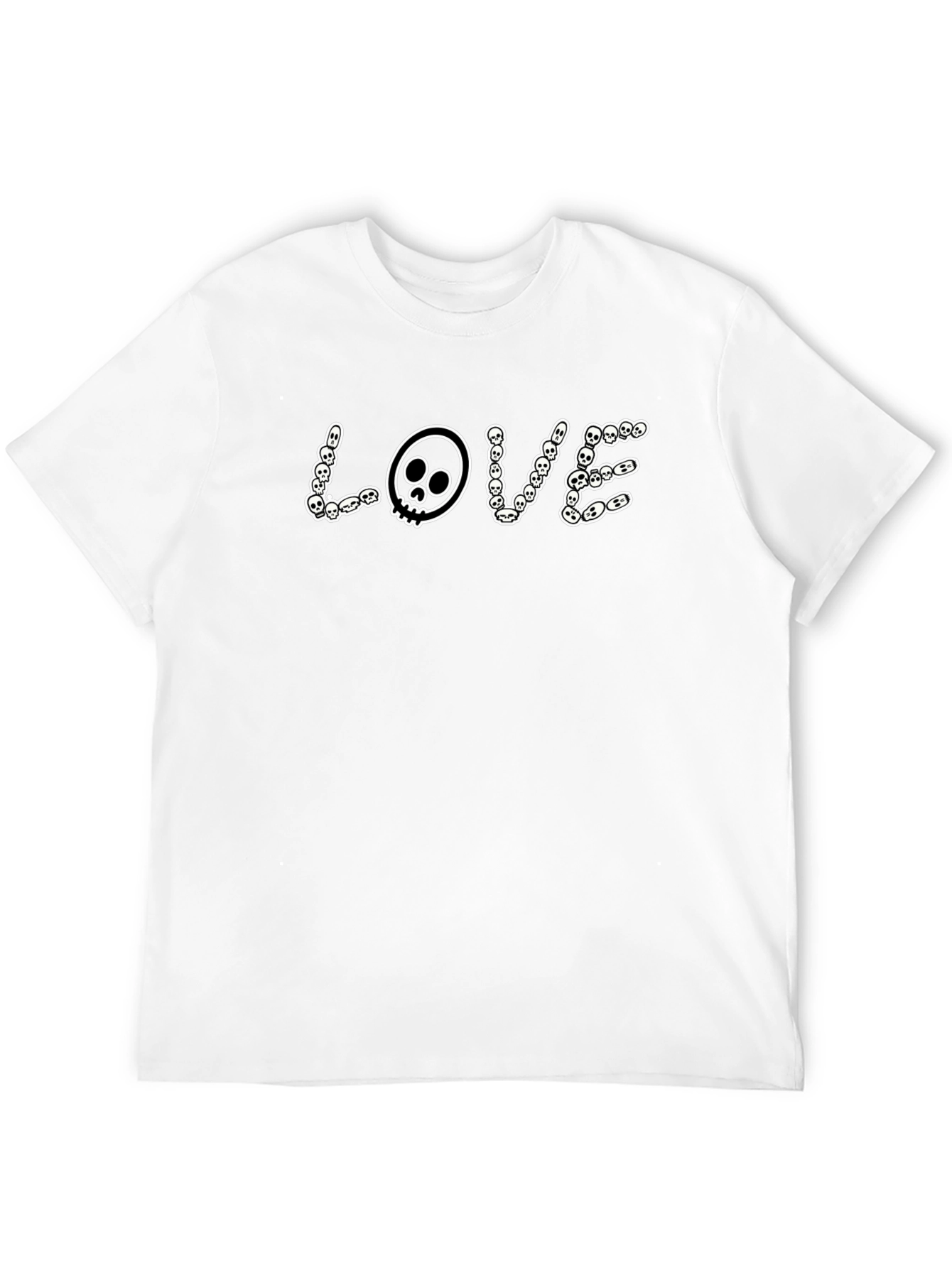 Skull LOVE Graphic Tee - Mens Black T-Shirt