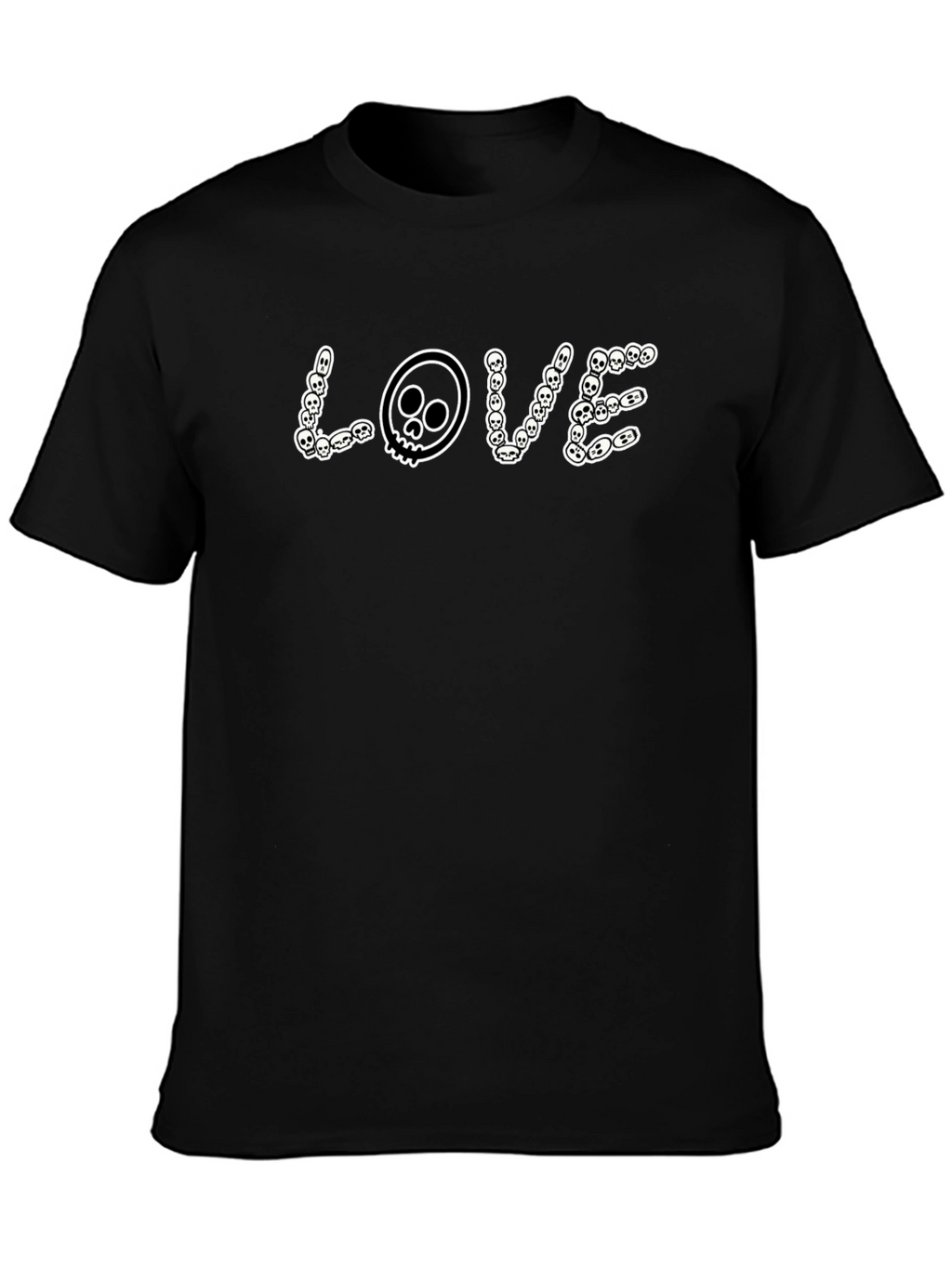 Skull LOVE Graphic Tee - Mens Black T-Shirt