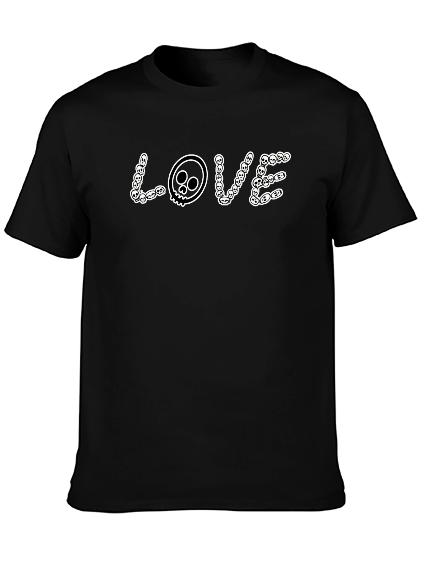 Skull LOVE Graphic Tee - Mens Black T-Shirt
