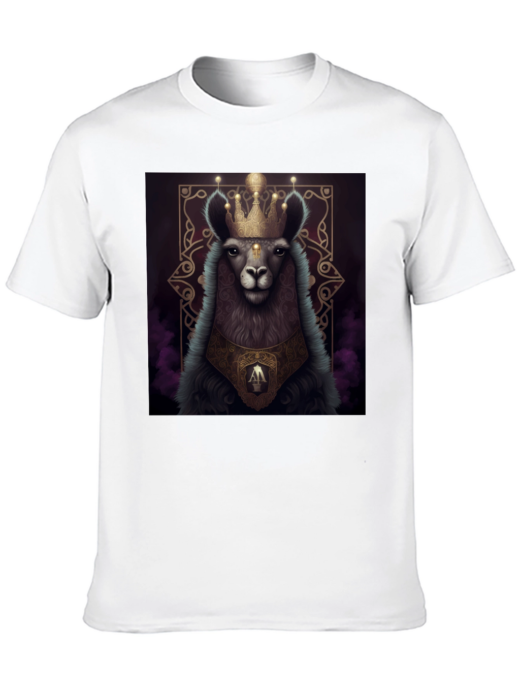 Royal Llama Graphic Tee - Unisex Black T-Shirt