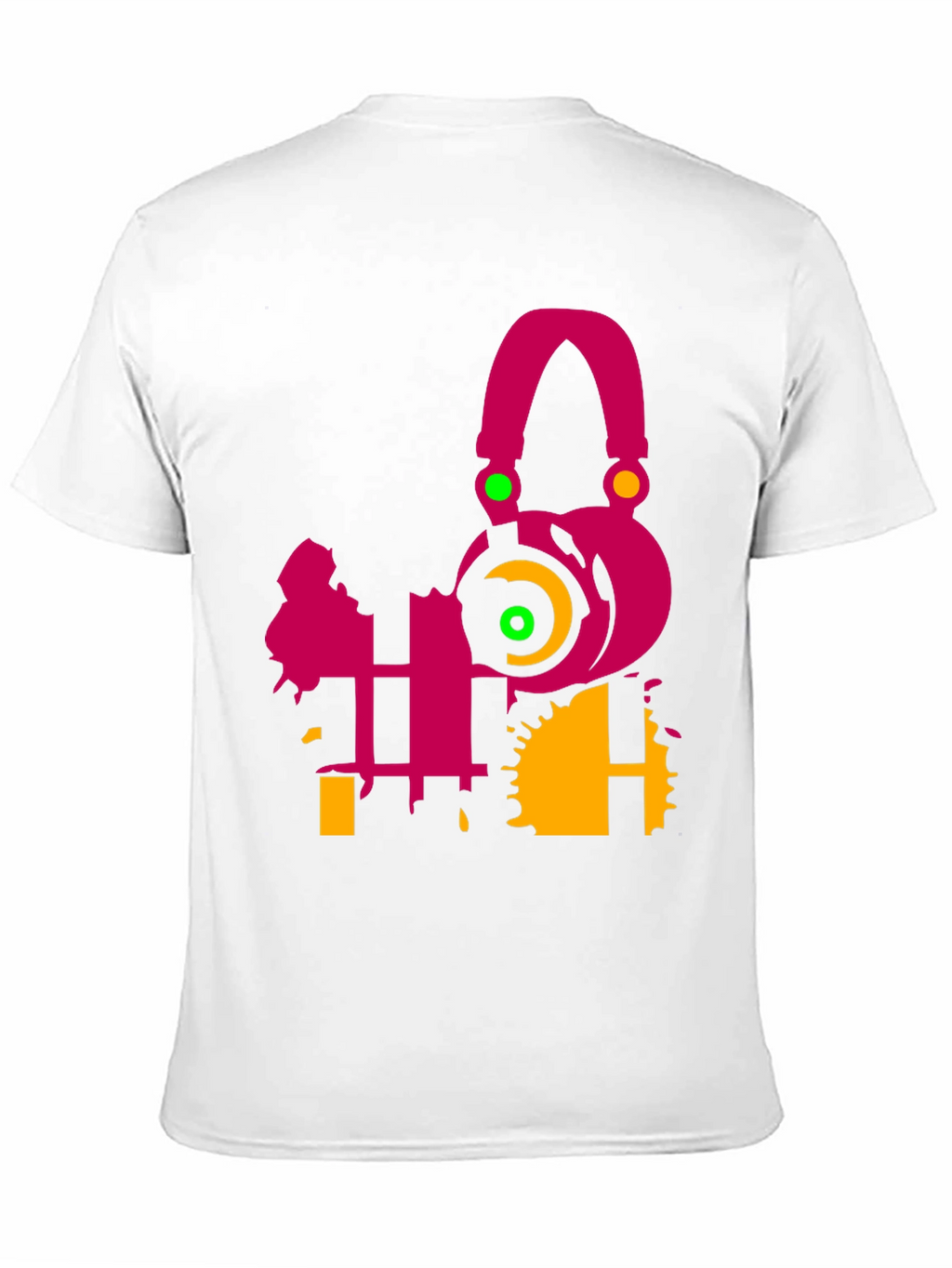 Abstract Music Headphone Graphic Tee - Black