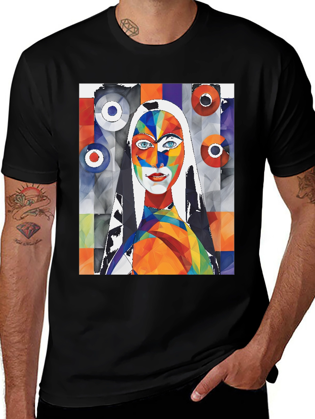 Abstract Art Graphic Tee - Stylish Colorful Design