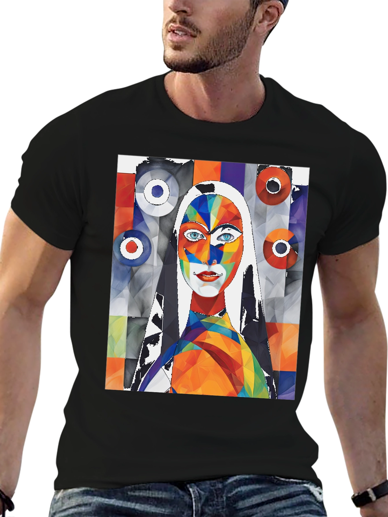 Abstract Art Graphic Tee - Stylish Colorful Design