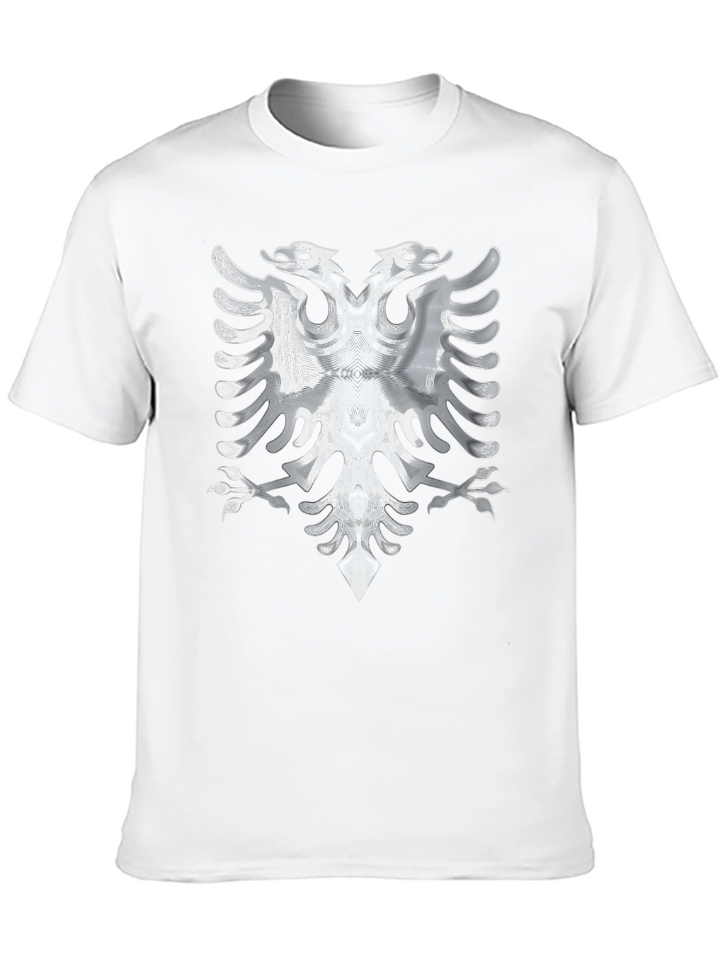 Black Tee with Silver Albanian Eagle Graphic