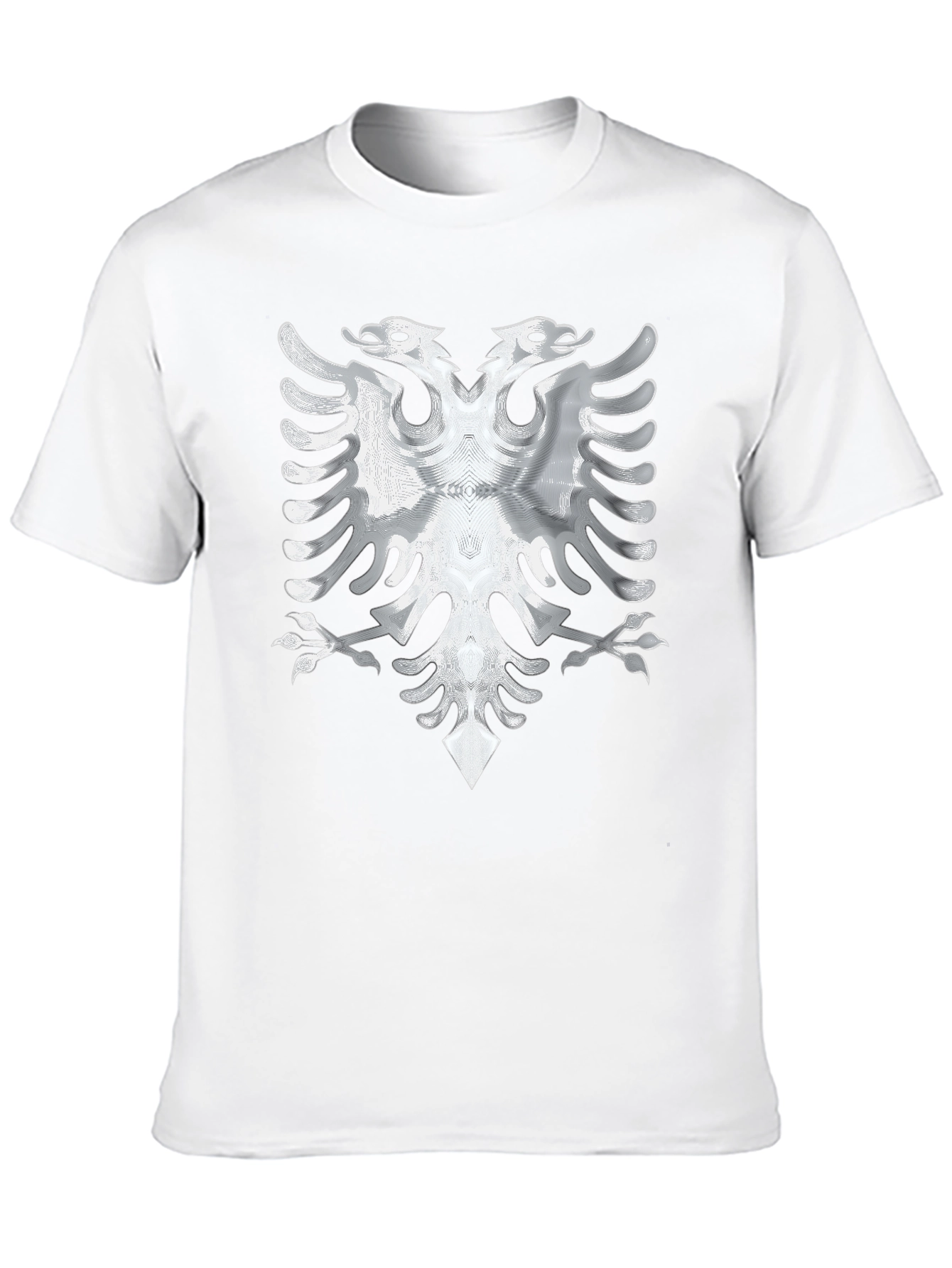 Black Tee with Silver Albanian Eagle Graphic