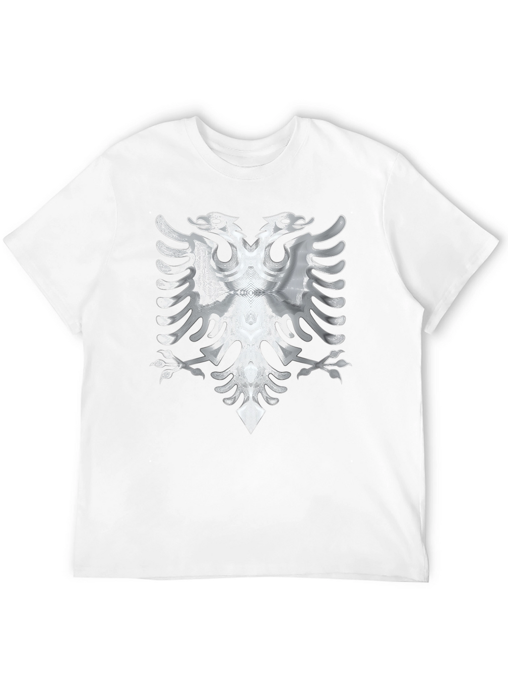 Black Tee with Silver Albanian Eagle Graphic