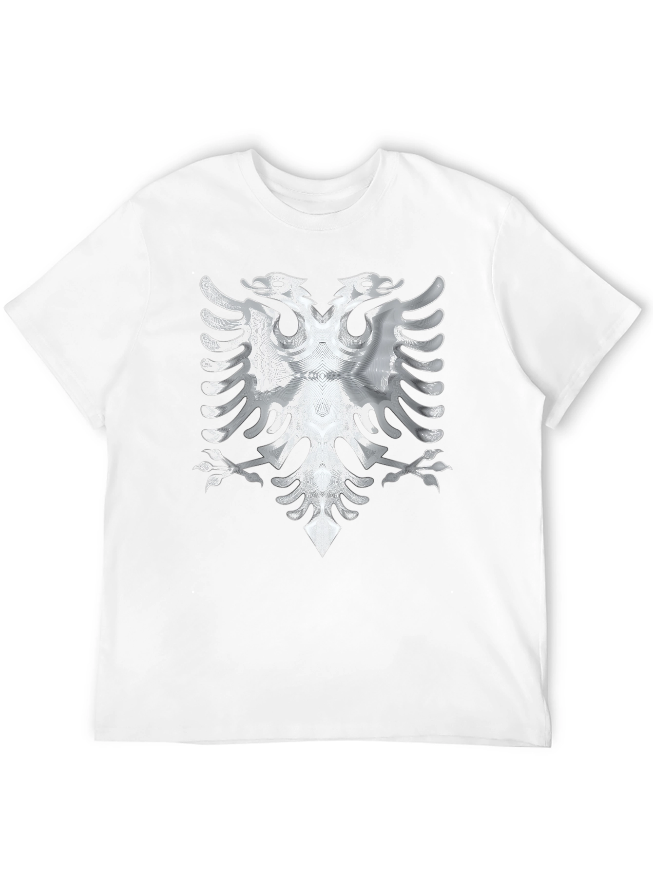 Black Tee with Silver Albanian Eagle Graphic