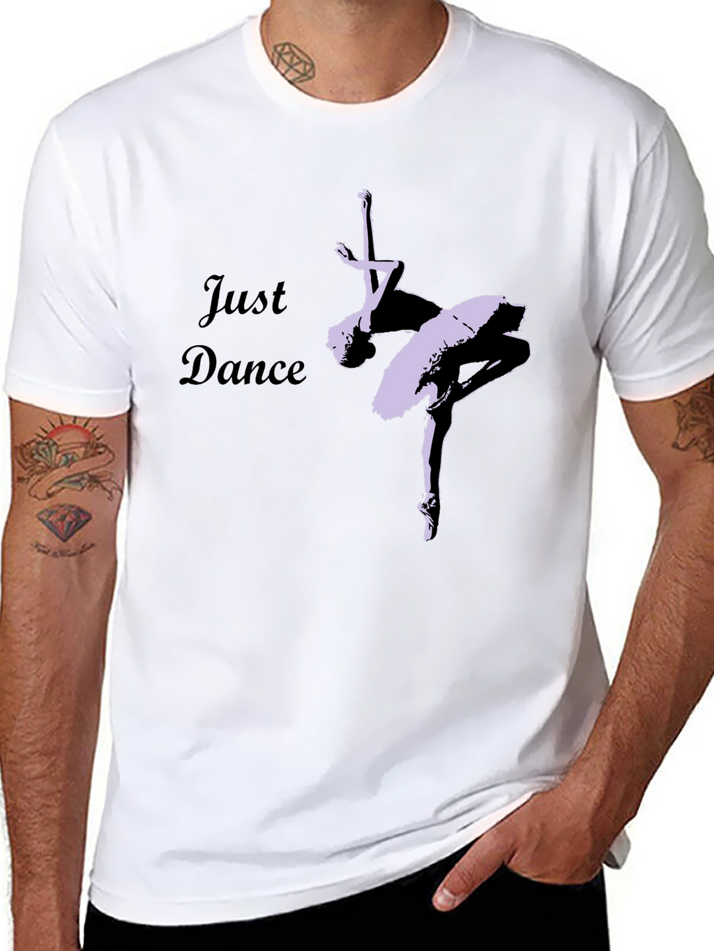 Just Dance Black T-Shirt - Ballet Dancer Design