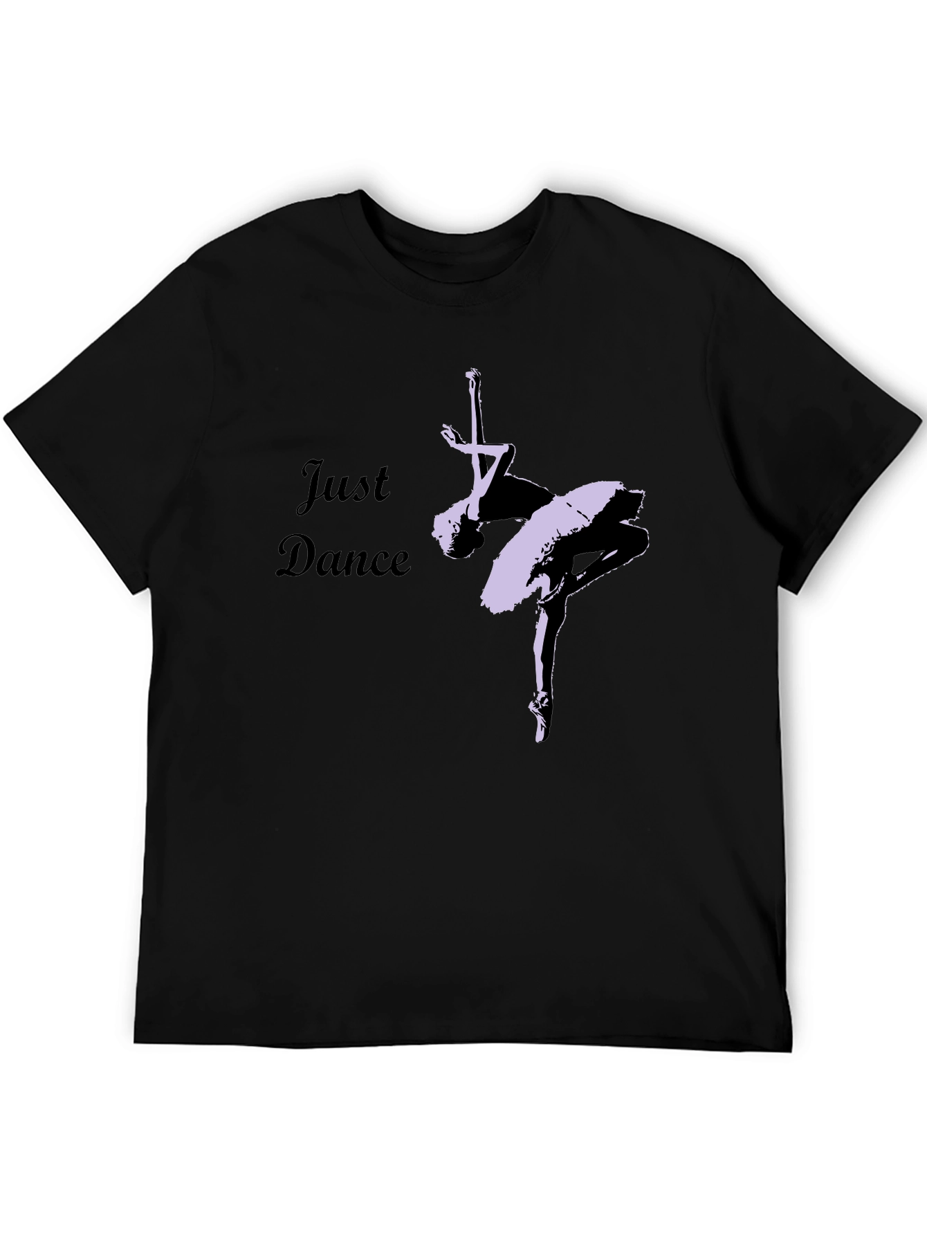 Just Dance Black T-Shirt - Ballet Dancer Design