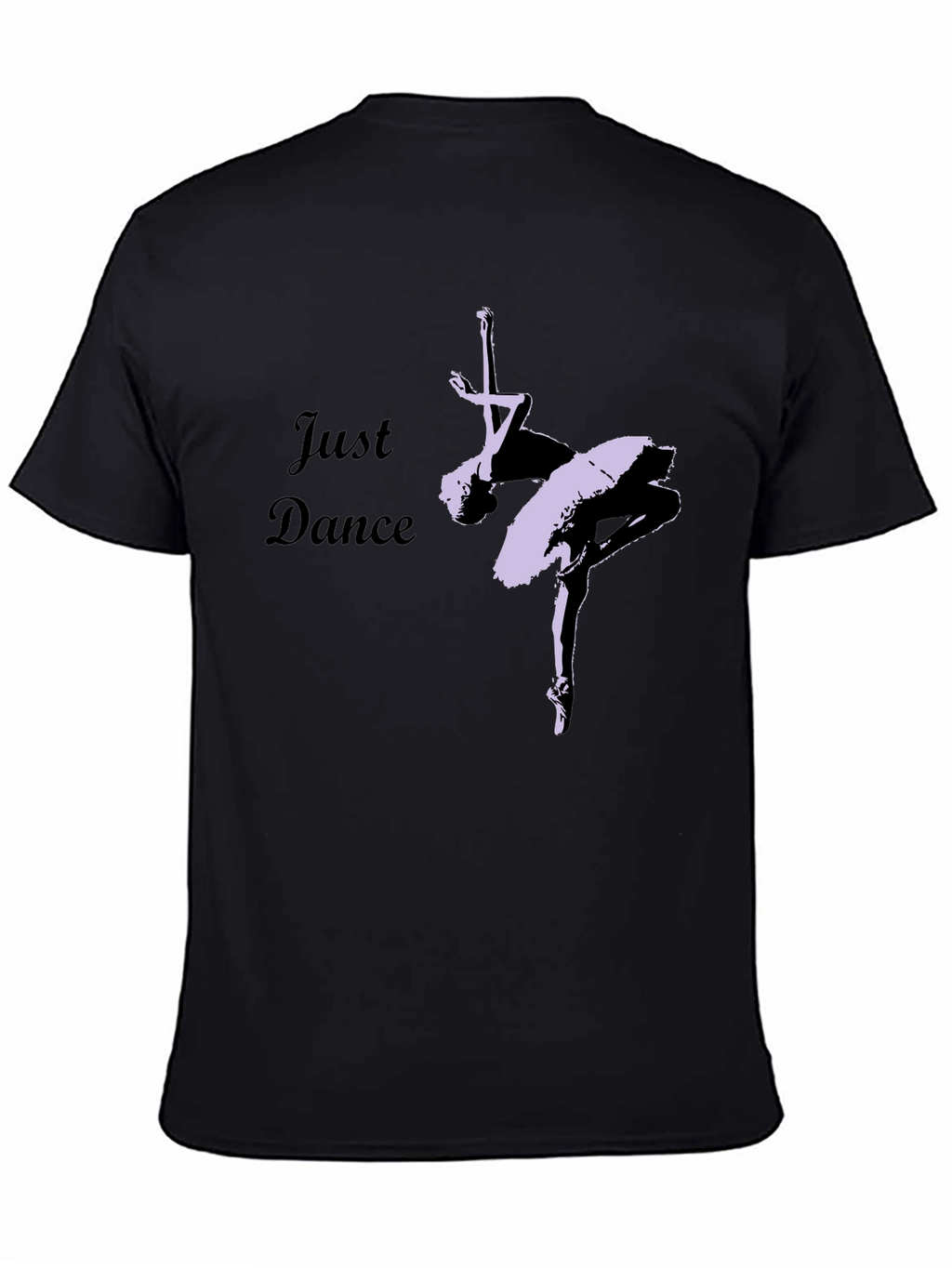 Just Dance Black T-Shirt - Ballet Dancer Design