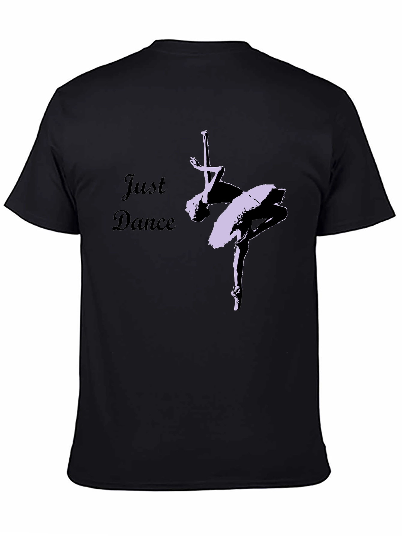 Just Dance Black T-Shirt - Ballet Dancer Design