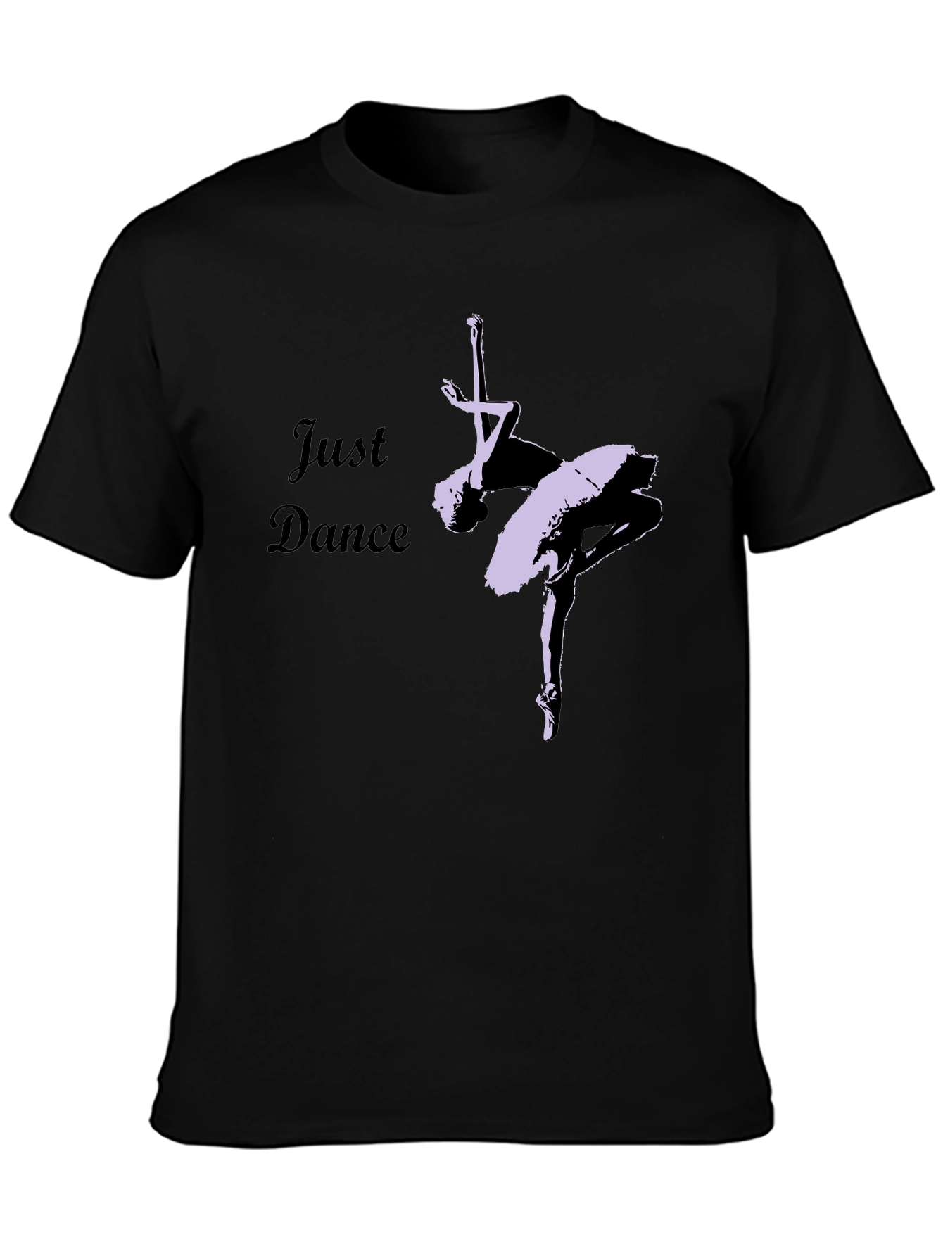 Just Dance Black T-Shirt - Ballet Dancer Design