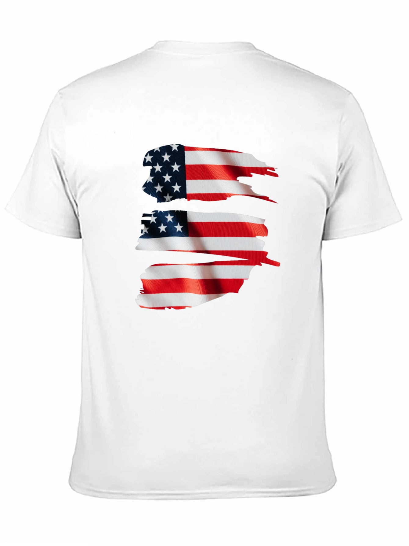 American Flag Graphic Print Black T-Shirt