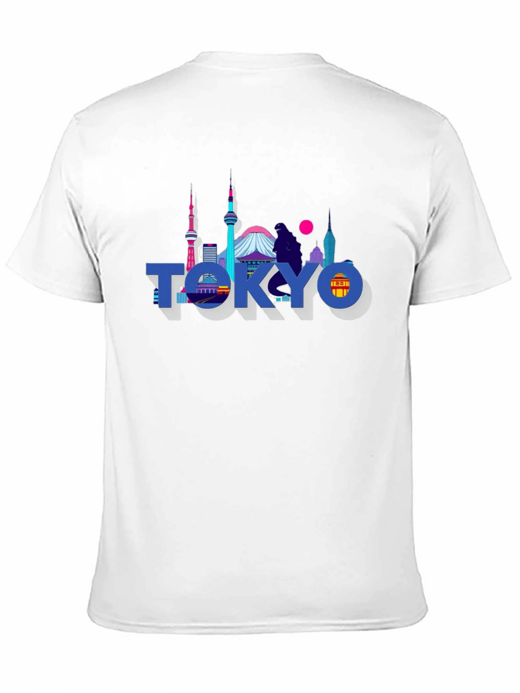 Tokyo Skyline Graphic Print Black T-Shirt