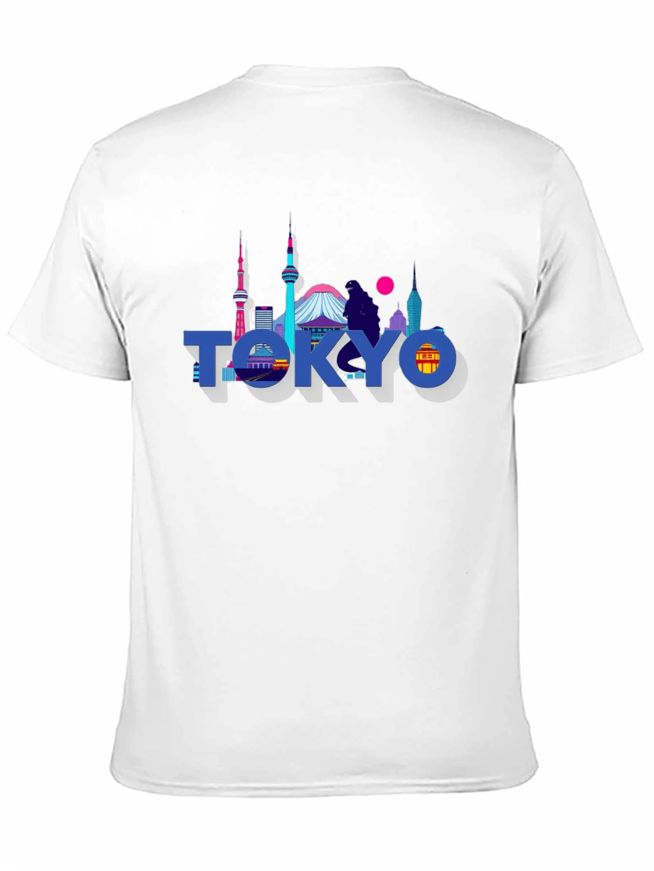 Tokyo Skyline Graphic Print Black T-Shirt