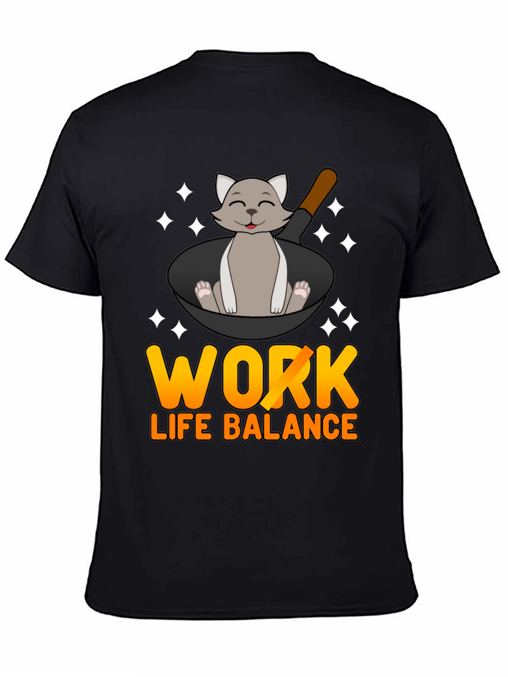 Work Life Balance Cat Pan T-Shirt