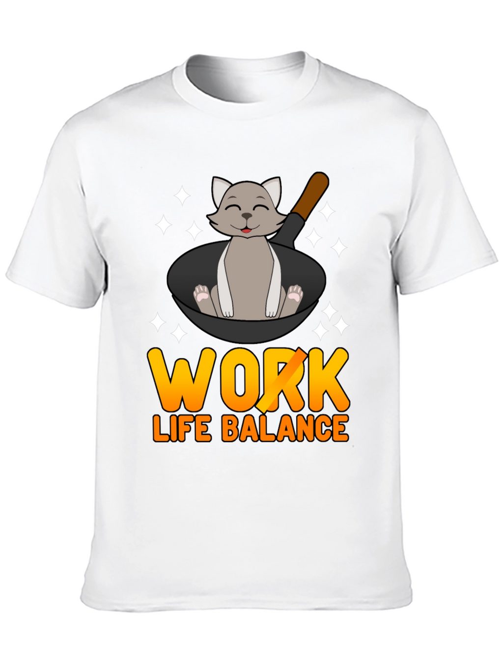 Work Life Balance Cat Pan T-Shirt