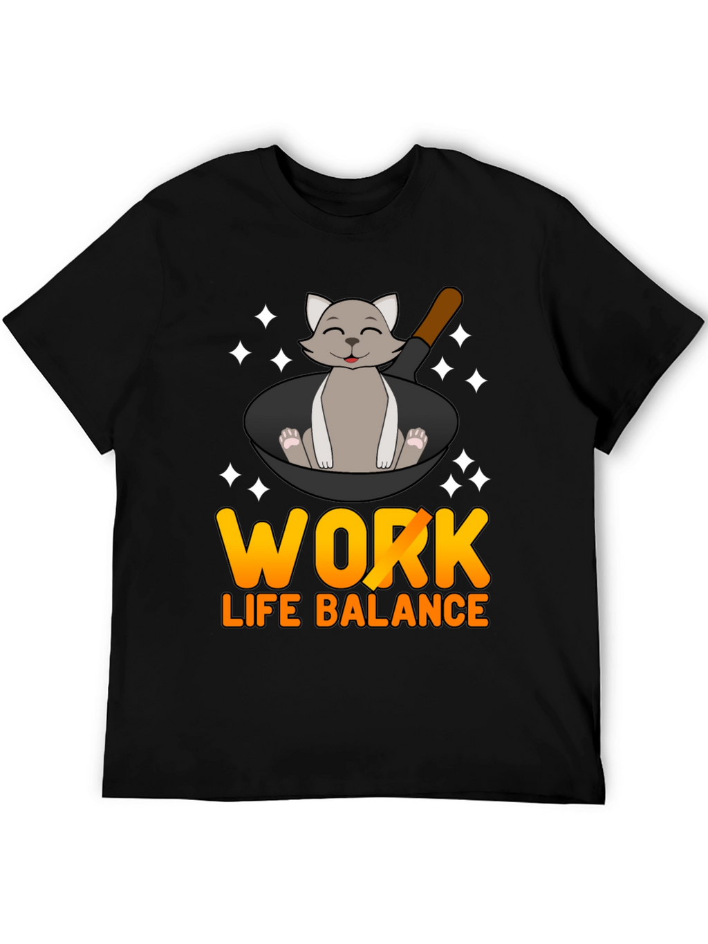 Work Life Balance Cat Pan T-Shirt