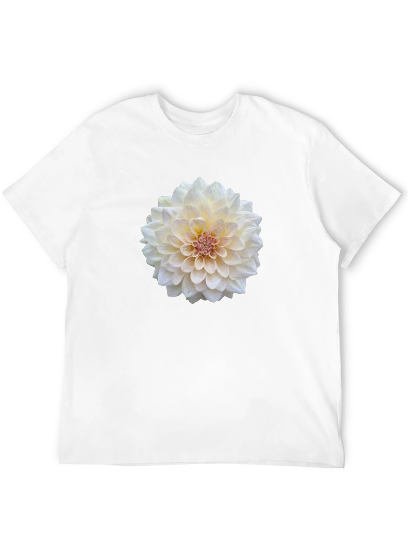Floral Tee - Elegant Dahlia Flower Print T-Shirt
