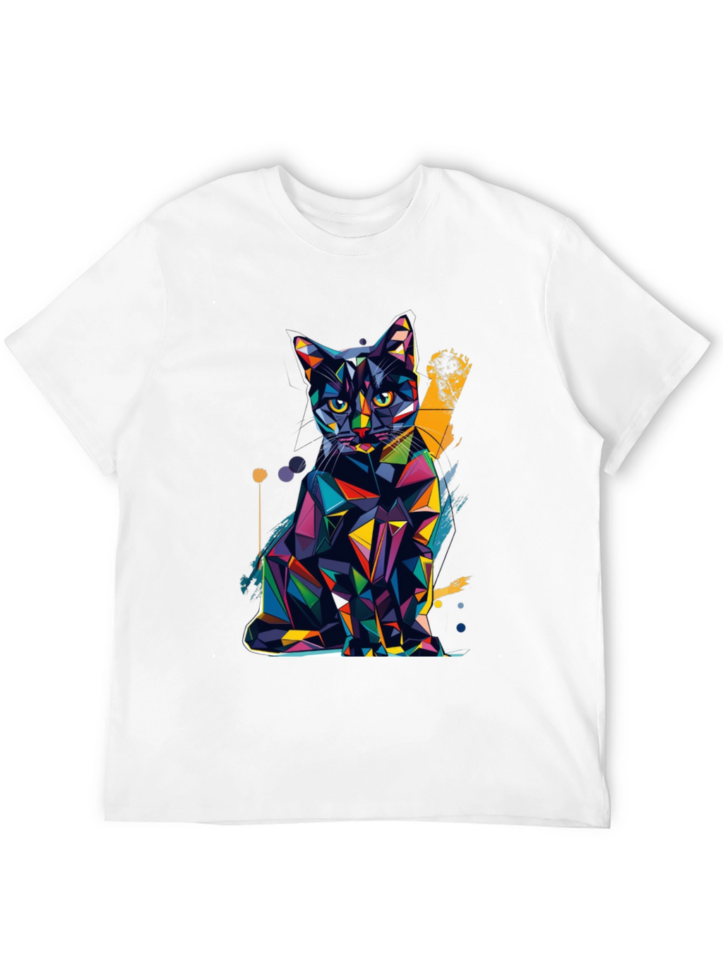 Geometric Cat T-Shirt - Modern Art Tee