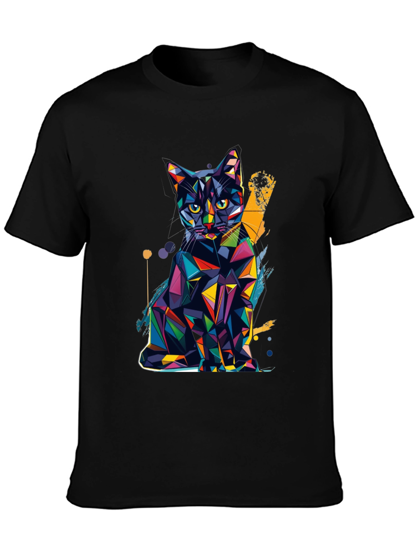 Geometric Cat T-Shirt - Modern Art Tee