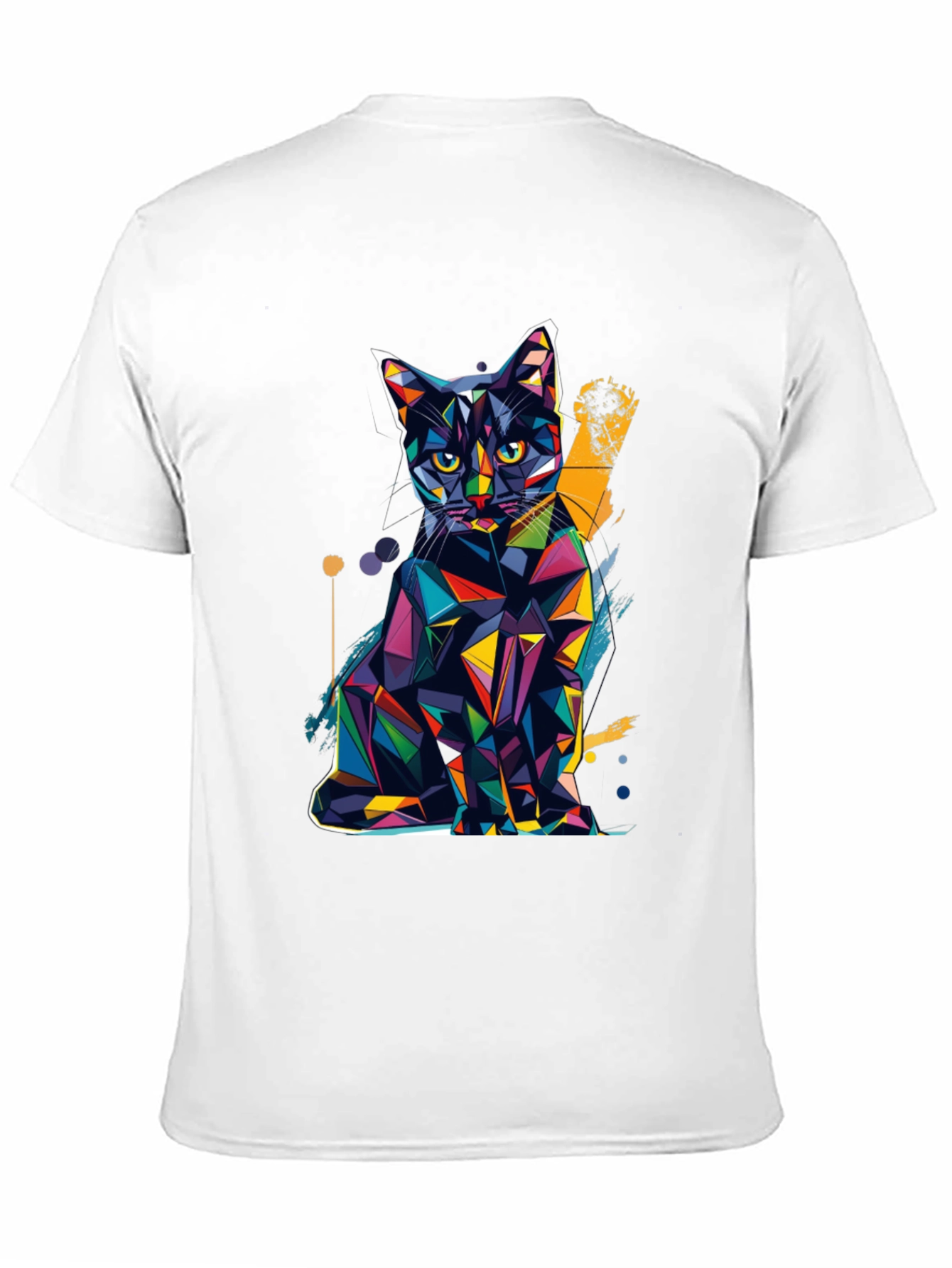 Geometric Cat T-Shirt - Modern Art Tee