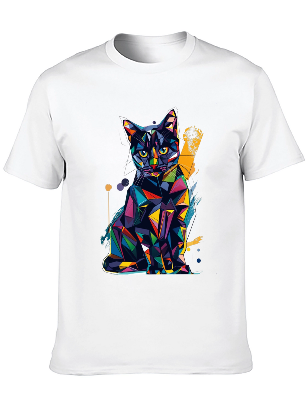 Geometric Cat T-Shirt - Modern Art Tee