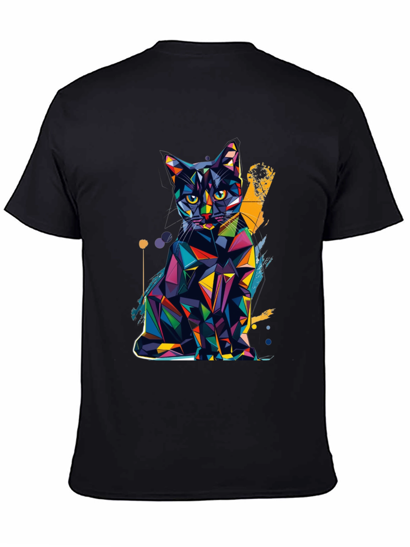 Geometric Cat T-Shirt - Modern Art Tee