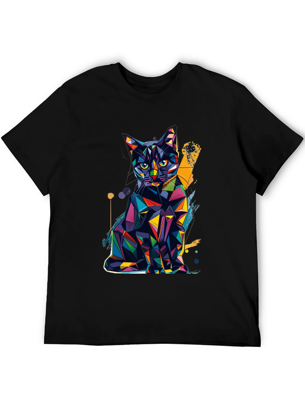 Geometric Cat T-Shirt - Modern Art Tee