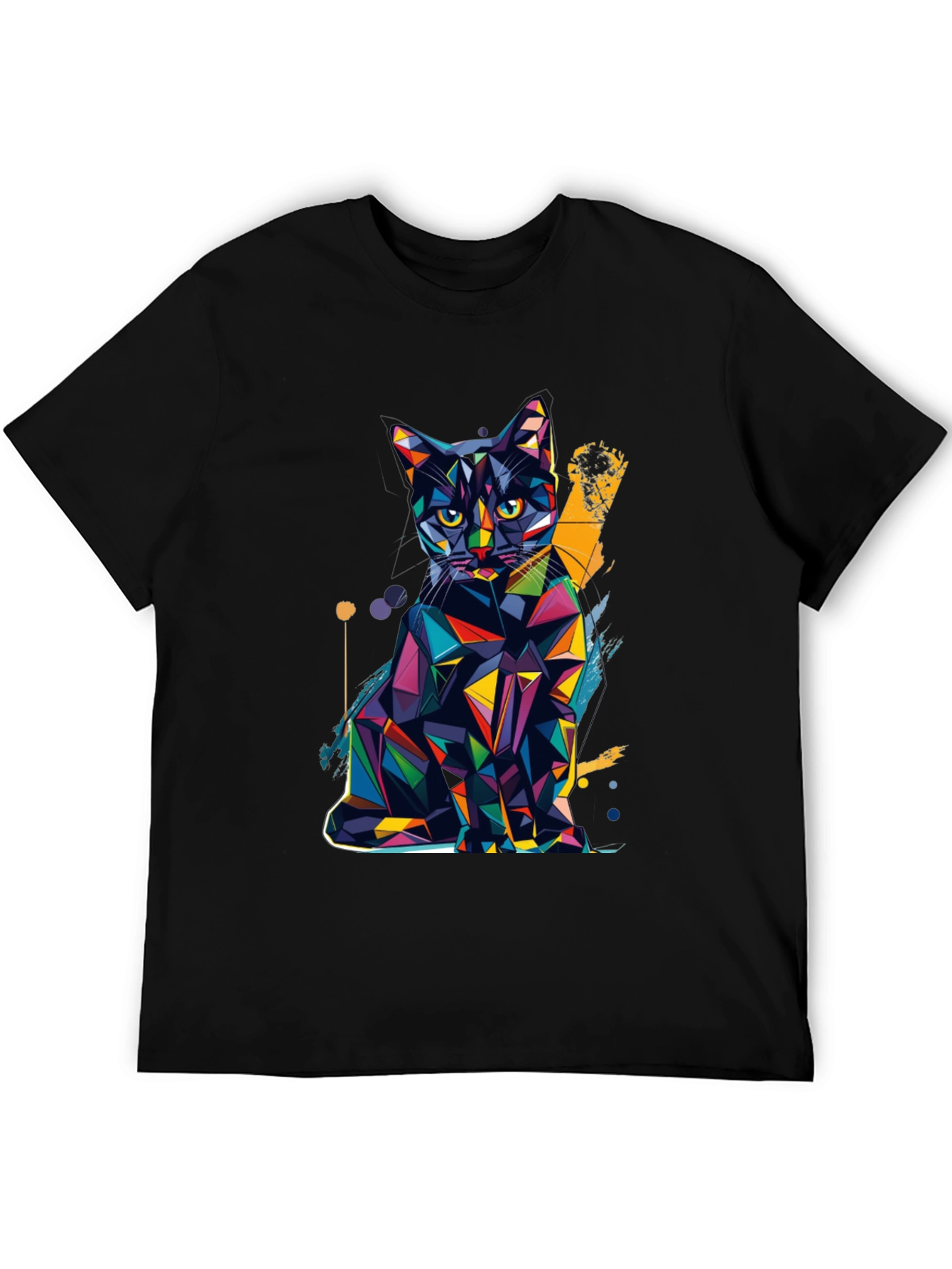 Geometric Cat T-Shirt - Modern Art Tee