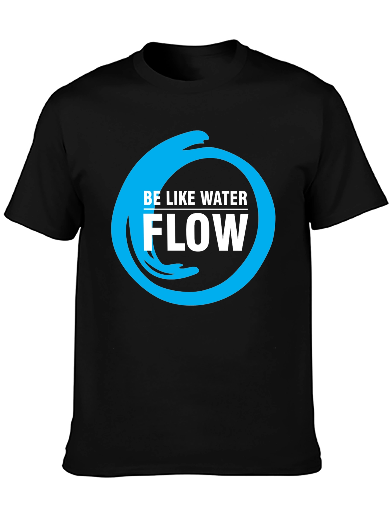 Be Like Water Flow Graphic T-Shirt - Black